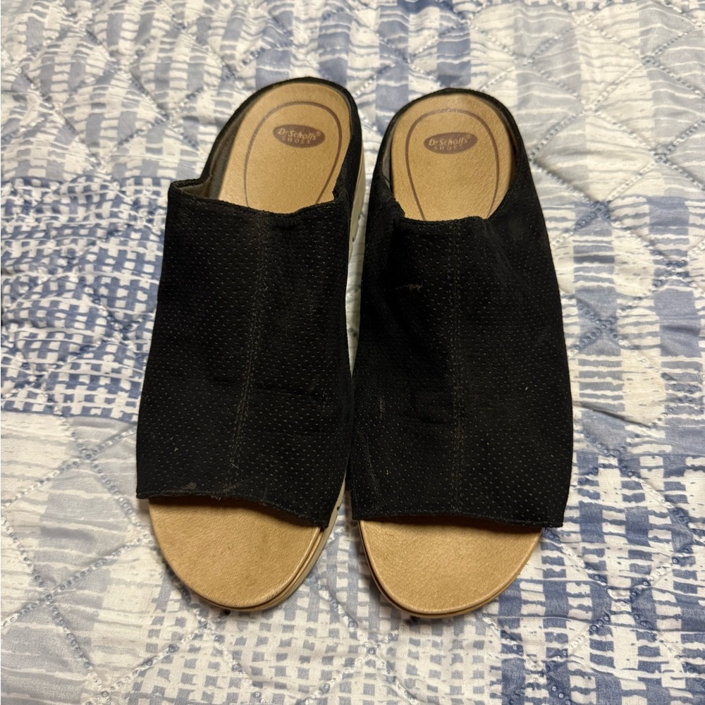 Dr. Scholl's Black Open-Toe Mules